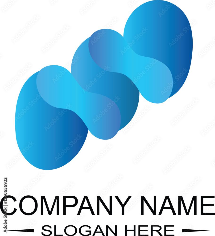 Obraz premium Modern blue gradient abstract logo design perfect for business and branding purposes.