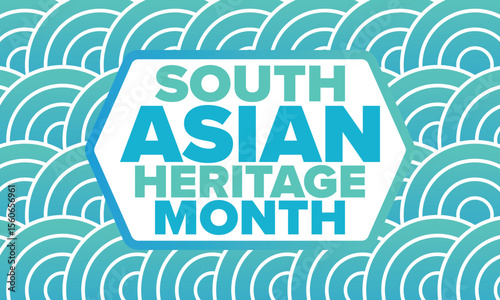 South Asian Heritage Month. Celebrate the diverse cultures and histories of South Asia. Traditional pattern. Creative art poster. Vector illustration