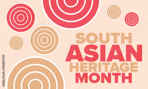 South Asian Heritage Month. Celebrate the diverse cultures and histories of South Asia. Traditional pattern. Creative art poster. Vector illustration