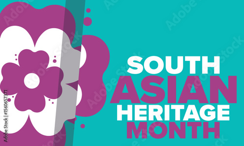 South Asian Heritage Month. Celebrate the diverse cultures and histories of South Asia. Traditional pattern. Creative art poster. Vector illustration