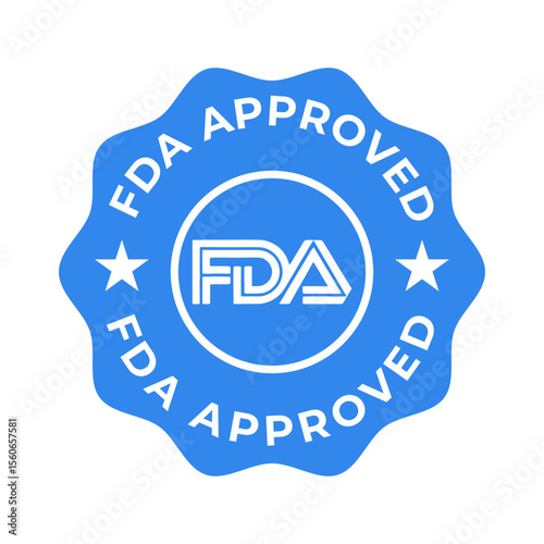 FDA-approved vector stamp, FDA-approved badge logo, FDA approved logo template illustration