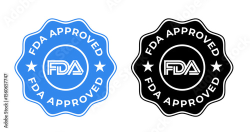 FDA-approved vector stamp, FDA-approved badge logo, FDA approved logo template illustration