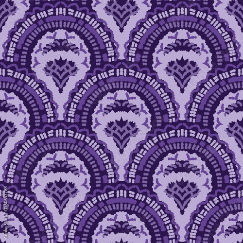 2507004 purple line scribble scallop pattern, motifs floral hand drawn, scribble style, scallop pattern, design for seamless floral pattern, printing, wrapping, background and craft