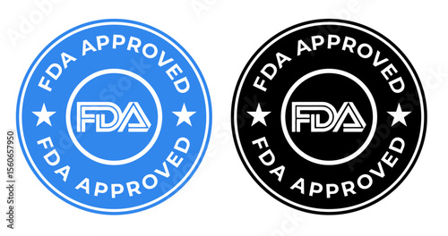 FDA-approved vector stamp, FDA-approved badge logo, FDA approved logo template illustration