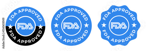FDA-approved vector stamp, FDA-approved badge logo, FDA approved logo template illustration