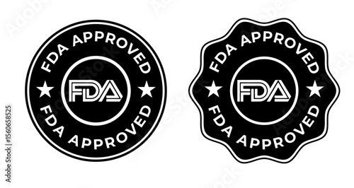 FDA-approved vector stamp, FDA-approved badge logo, FDA approved logo template illustration