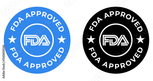 FDA-approved vector stamp, FDA-approved badge logo, FDA approved logo template illustration