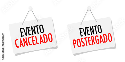 Evento cancelado, Evento postergado	