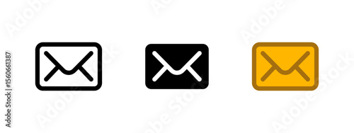 Email icon. Rounded envelope with soft corners and curved flap line vector illustration. Suitable for mail, messaging, or contact sections in web and mobile UI symbol. Email service pictogram.