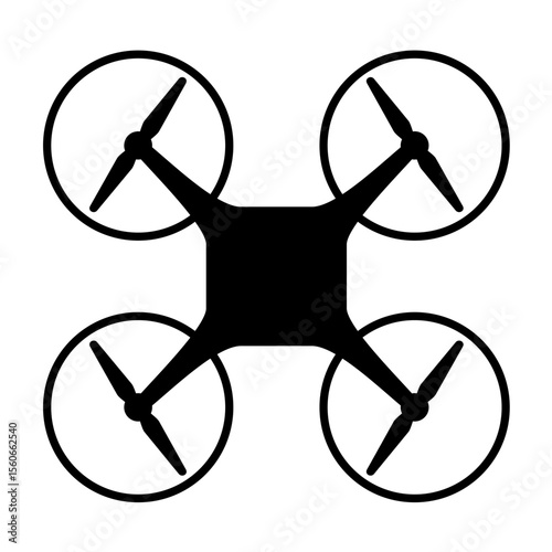 Drone icon Silhouette. Vector image
