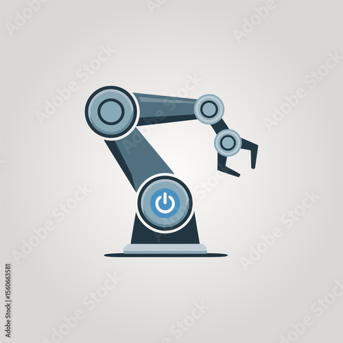 Industrial robot arm icon vector illustration, Industrial robot arm sign for automation, manufacturing, smart industry, technology, industrial innovation, and factory systems