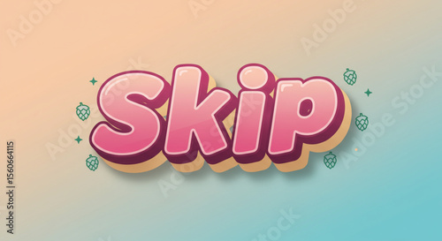Playful Skip Text Effect  Cute Cartoon Style Typography