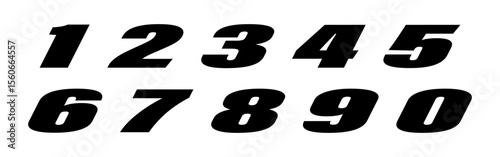 Racing number collection. Set of start racing number.