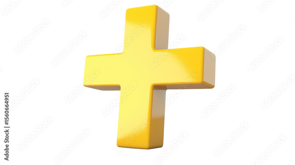 Fototapeta premium Golden religious cross symbol isolated on white background