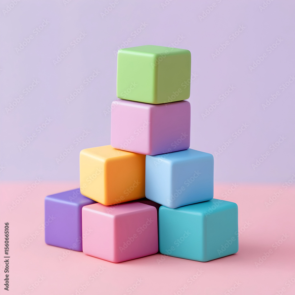 Fototapeta premium Colourful wooden toy blocks