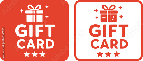 Two Gift Card Icons in Red and White