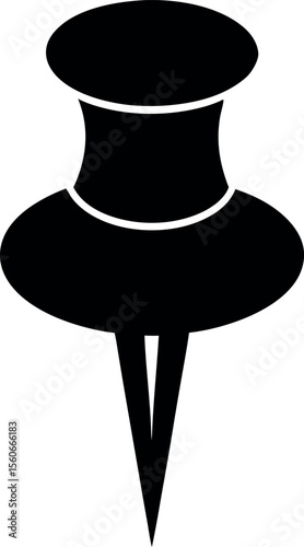 Push Pin Vector Icon Silhouette