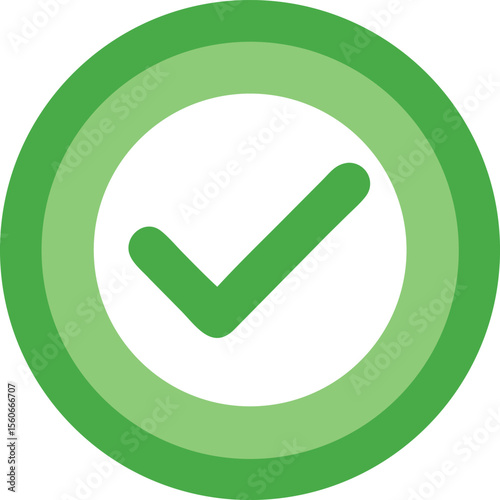 Green Approved Symbol with Check Mark Icon