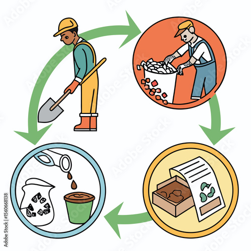 Positive Waste to Resource A Circular Economy Icon Pack
