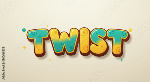 Playful Twisted Text Effect  Cartoon Style Typography Design