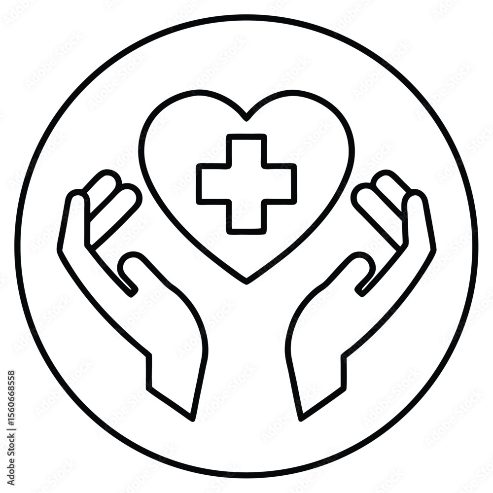 Heartfelt Care Silhouette of Helping Hands, Heart, and Cross Heartfelt Care Silhouette of Helping Hands, Heart, and Cross