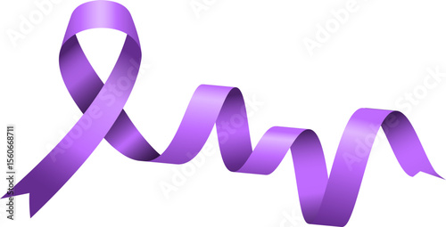Purple ribbon with wave long strip template