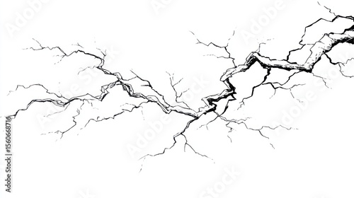 Graphic of a jagged crack running horizontally across a bright white background