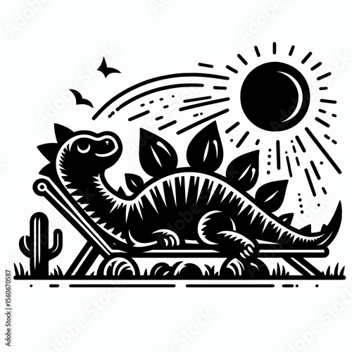 Stegosaurus Basking Peacefully in the Sun