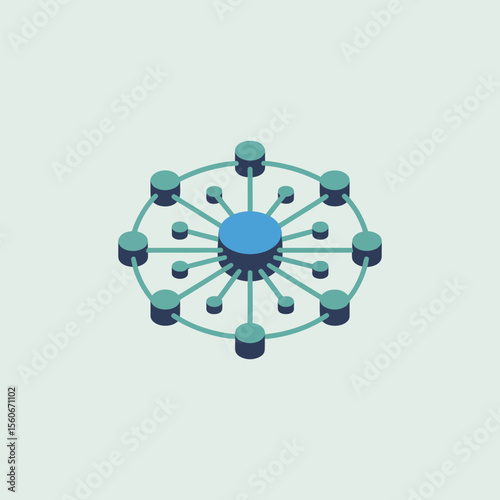 Neural network icon vector,  Modern neural network sign for AI, deep learning, and data processing