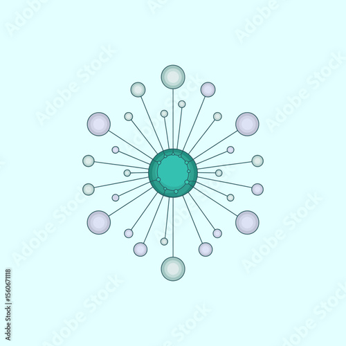 Neural network icon vector,  Modern neural network sign for AI, deep learning, and data processing