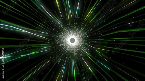 Abstract digital virtual smooth ring design, looping seamless smooth motion tunnel background.