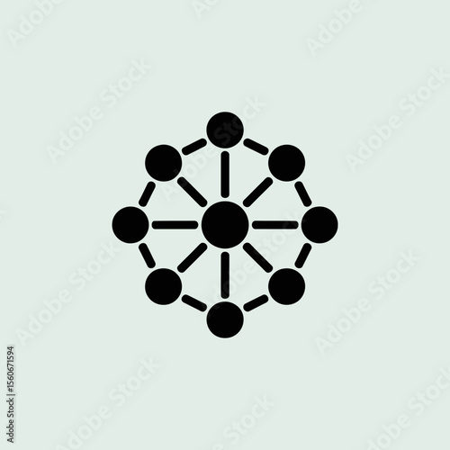 Neural network icon vector,  Modern neural network sign for AI, deep learning, and data processing