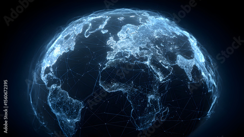 Global Network Connection with a Futuristic Earth Design