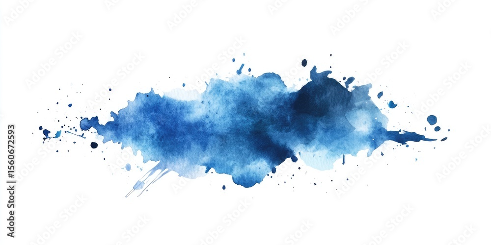Obraz premium Abstract watercolor splatter in shades of blue (1)
