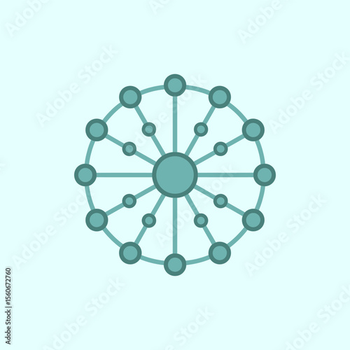 Neural network icon vector,  Modern neural network sign for AI, deep learning, and data processing