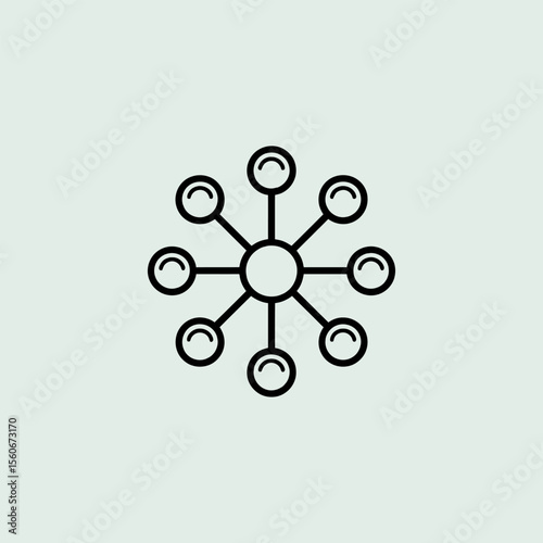 Neural network icon vector,  Modern neural network sign for AI, deep learning, and data processing