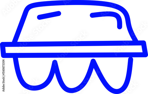 pulp tray blue line icon. Eco-themed blue line icon,Perfect for eco-friendly design and branding.