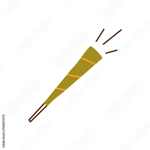Party blower, festive loud sound horn. Striped paper noisemaker, birthday cel...