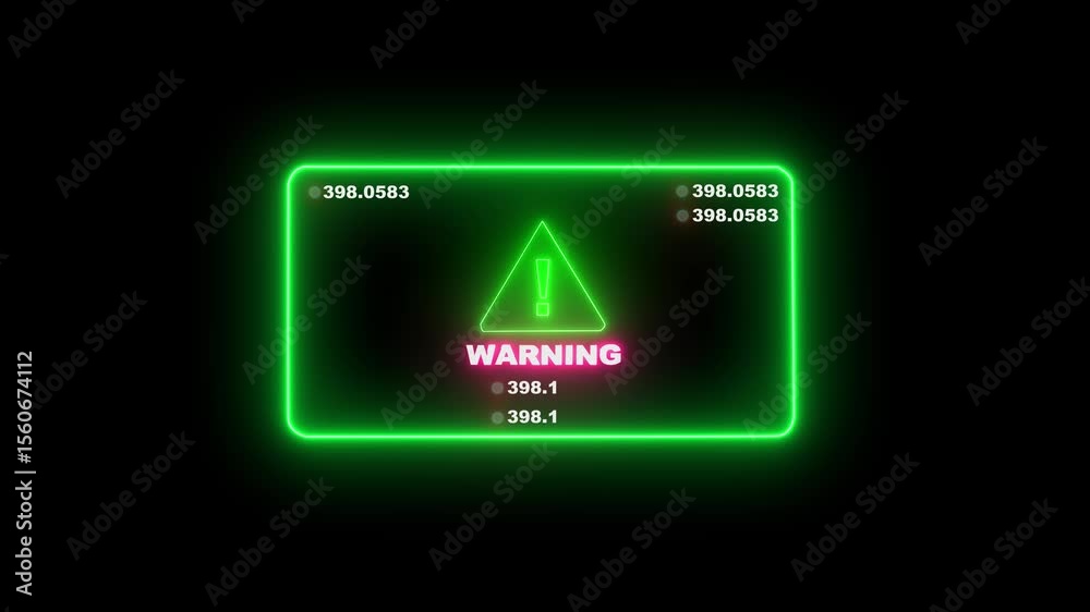 Hacked icon ,Warning hack security breach computer  warning message hacked alert Animation. Digital technology 4k video animation and black background. microprocessor connections and data processing.