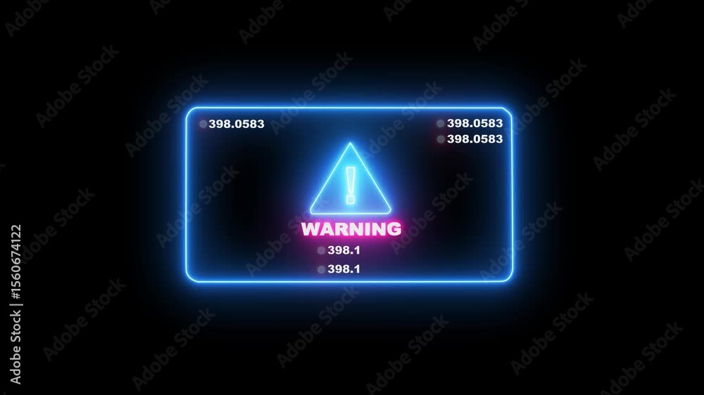 Hacked icon ,Warning hack security breach computer  warning message hacked alert Animation. Digital technology 4k video animation and black background. microprocessor connections and data processing.