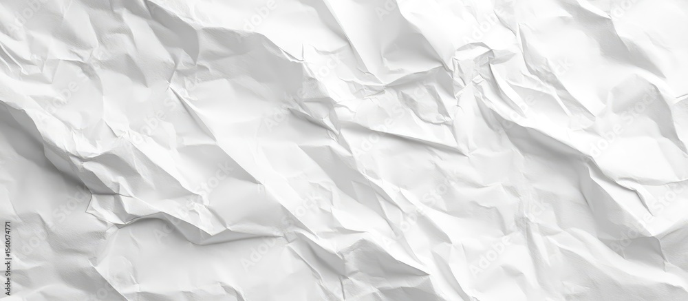 Obraz premium Close-up view of crumpled white paper texture