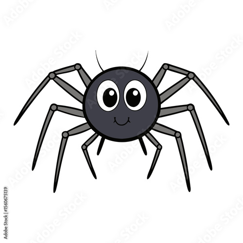 Cute cartoon spider vector art illustration