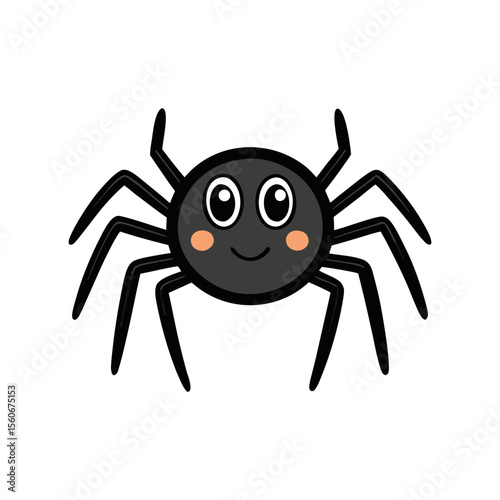 Cute cartoon spider vector art illustration