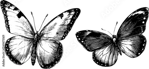 Intricate butterfly tattoo and tribal armband design for artistic expression