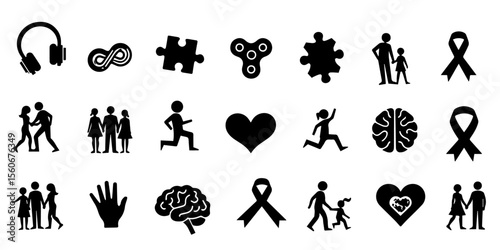 Silhouette Autism & Neurodiversity Icons
