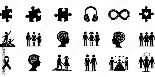 Silhouette Autism & Neurodiversity Icons