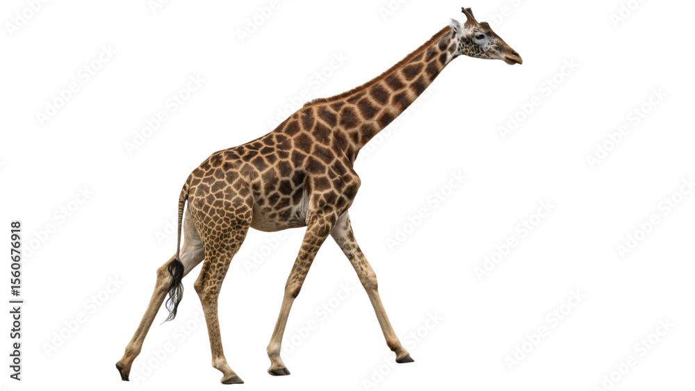 Fototapeta premium Giraffe, isolated transparent background