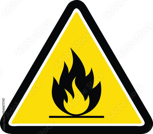  Flammable Warning Sign: Fire Hazard Symbol for industry and workplace