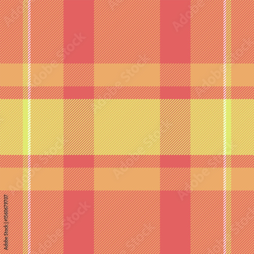 Vibrant pastel plaid pattern in peach, yellow, and coral. Perfect for textile designs, website backgrounds, or any project needing a cheerful, summery vibe.