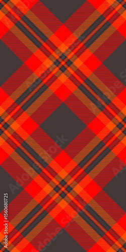 Vibrant red and orange plaid pattern.  Perfect for textile design, fashion, autumnal themes, or as a bold background.  The intersecting lines create a dynamic, energetic feel.